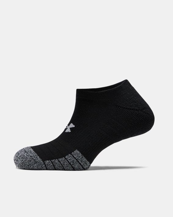 Adult HeatGear® No Show Socks 3-Pack in Black image number 5
